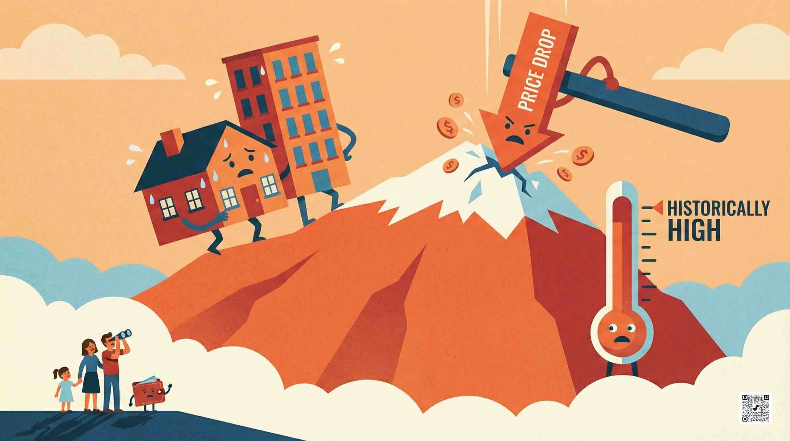 Les prix du logement baissent, mais restent à un niveau historiquement élevé