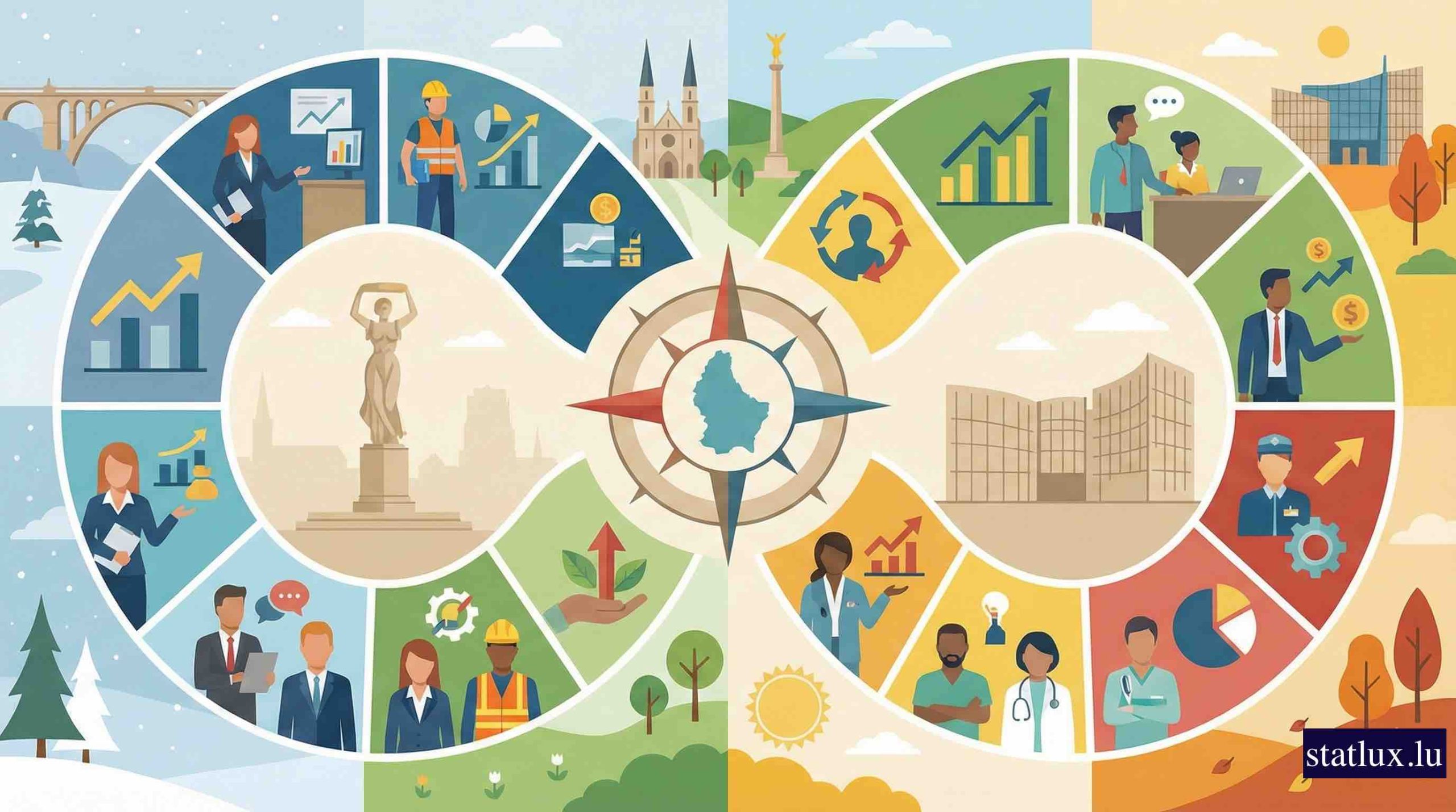 Une année d’emploi au Luxembourg racontée par 12 mois